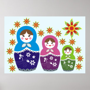 Boneca de Matryoshka do russo em posters dos