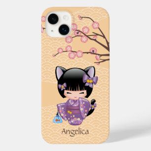 Boneca de Neko Kokeshi - menina de gueixa das