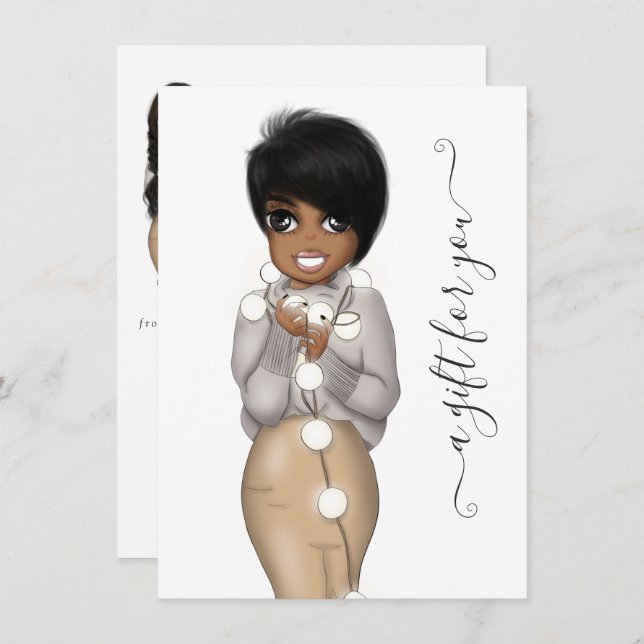 Boneca de Planner Afro-Americana do Natal de inver (Frente/Verso)