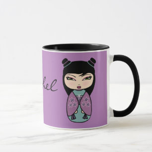 Boneca Kokeshi Caneca