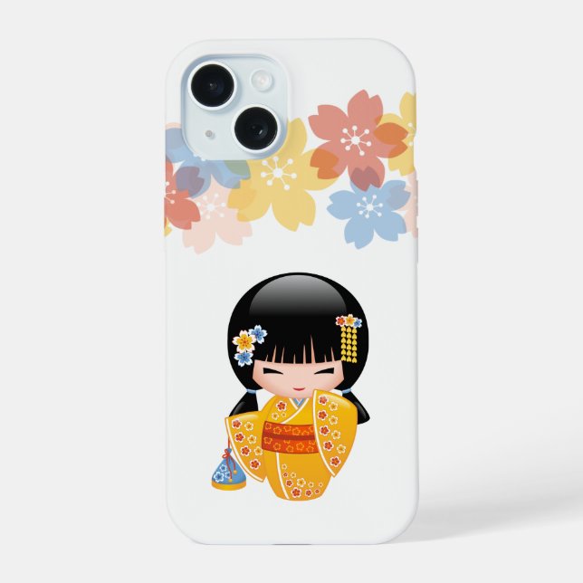Boneca Kokeshi de Verão - Garota Geisha com Kimono (Verso)