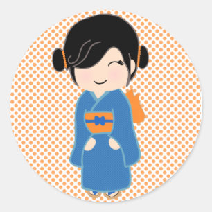 Boneca lustrosa, etiqueta de Kokeshi de 3