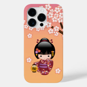 Boneca Sakura Kokeshi - Garota Geisha em Pêssego