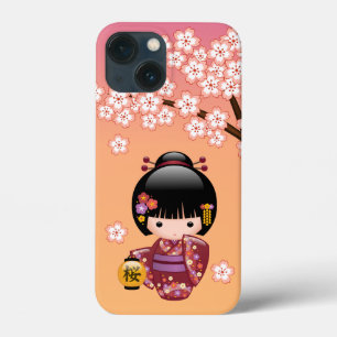Boneca Sakura Kokeshi - Garota Geisha em Pêssego