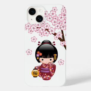 Boneca Sakura Kokeshi - Garota Geisha Japonesa Bon