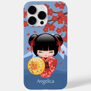 Boneca vermelha de Sakura Kokeshi - menina de