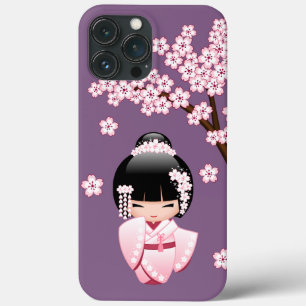 Boneca White Kimono Kokeshi - Garota Gisha Bonita