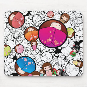 Bonecas de Kokeshi do japonês - Mousepad