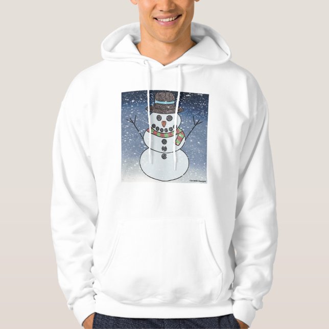 Boneco de Neve c/ Fundo (branco) - Moletom com Cap (Frente)