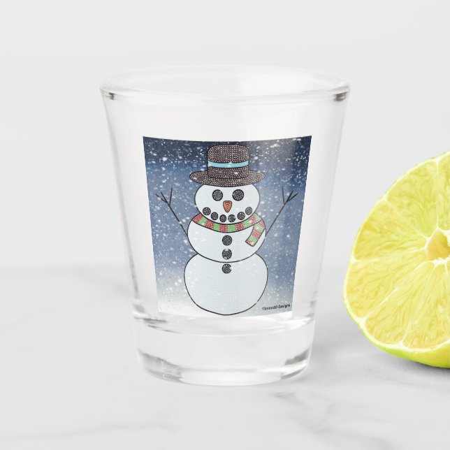 Boneco de Neve c/ Fundo - Copo de Shot (Frente)
