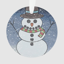Boneco de Neve c/ Fundo - Enfeite de Acrílico
