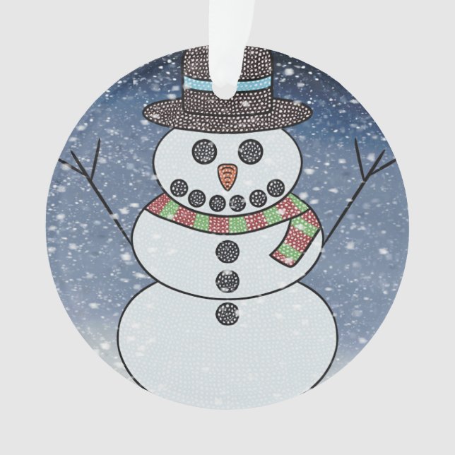 Boneco de Neve c/ Fundo - Enfeite de Acrílico (Frente)