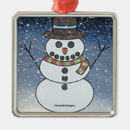 Boneco de Neve c/ Fundo - Enfeite Premium