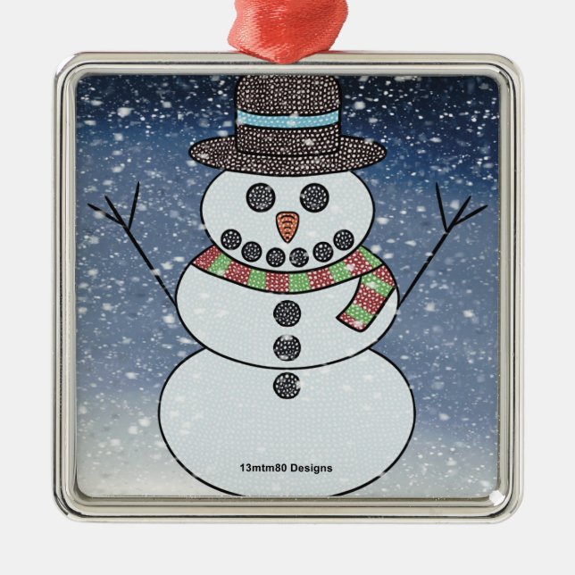 Boneco de Neve c/ Fundo - Enfeite Premium (Frente)