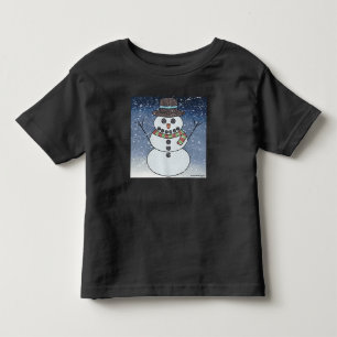 Boneco de Neve c/ Fundo (vívido) - Camiseta de Beb