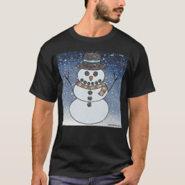 Boneco de Neve c/ Fundo (vívido) - Camiseta Escura