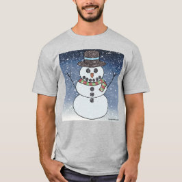 Boneco de Neve c/ Fundo (vívido) - Camiseta Leve M