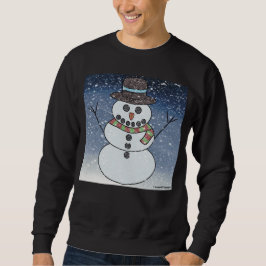 Boneco de Neve c/ Fundo (vívido) - Suéter Masculin