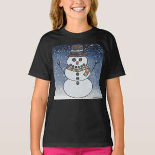 Boneco de Neve c/ Fundo (vívido) - T-Shirt Básica