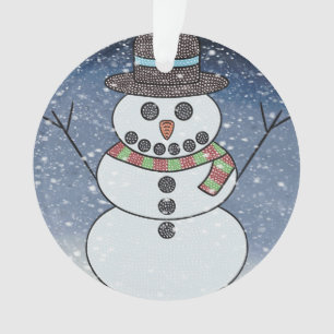 Boneco de Neve com Fundo - Enfeite de Acrílico