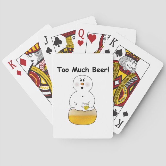 Boneco de Neve de Cartas de Baralho Muito Cerveja (Verso)