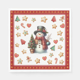 Boneco de Neve de Lanche de Guardanapo de Papel e 