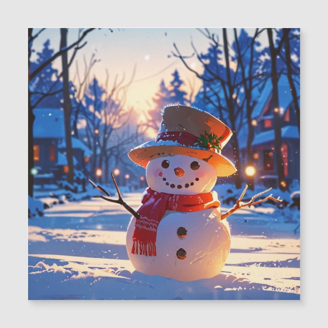Boneco de Neve do Crepúsculo na Rua Festiva (Frente)