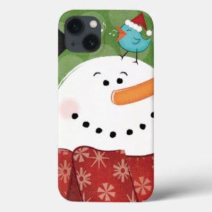 Boneco de neve do Natal com pássaro