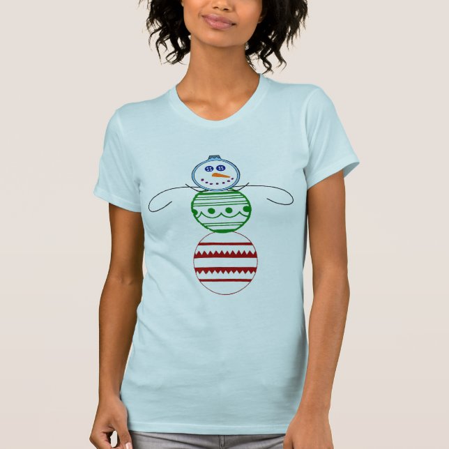 Boneco de neve do ornamento - o t-shirt das (Frente)