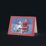 Boneco de neve do papai noel do cartão de Natal do<br><div class="desc">Recordar a família e os amigos durante a época natalícia é uma maneira maravilhosa de permanecer em contacto com as pessoas que você ama e se importa aproximadamente. Eu criei estes cartões de natal do cão com amor e o cuidado e eu somos certos que qualquer um que ama cães...</div>