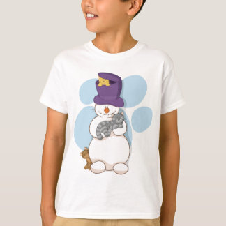 Boneco de neve e t-shirt dos gatos