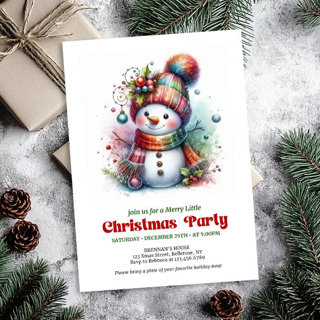 Boneco de neve engraçado pacífico convite alegria  (Peaceful funny snowman invite holiday joy digital

)