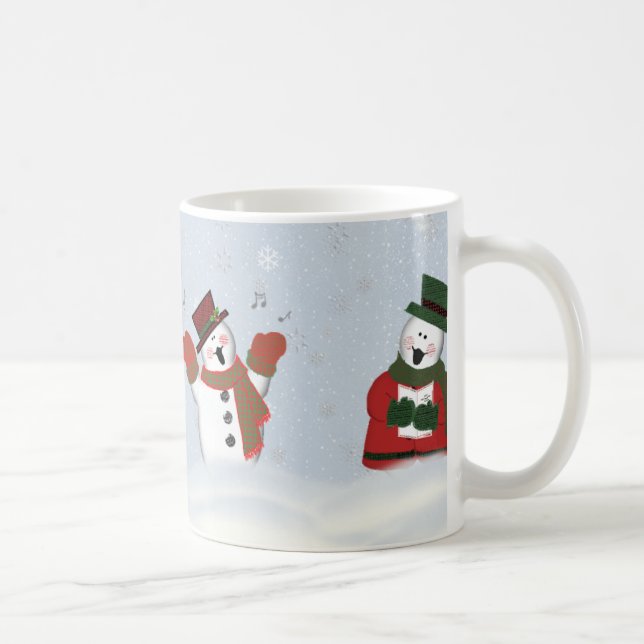Bonecos de neve de canto clássico caneca de café (Direita)