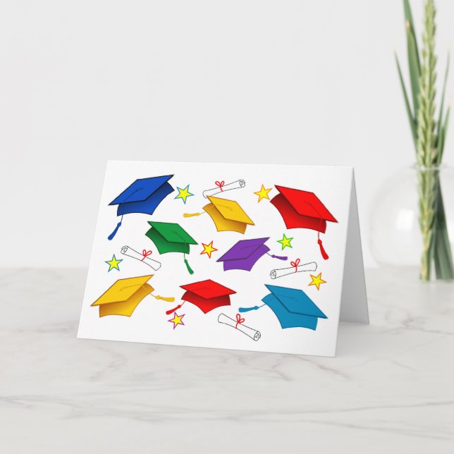 Bonés coloridos - Cartão de saudação de papel para (Frente)