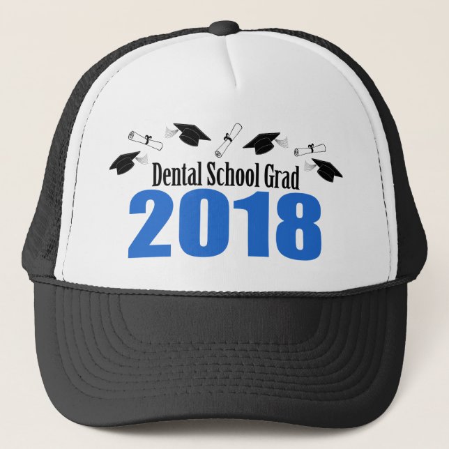 Bonés e diplomas do formando 2018 da escola dental (Frente)