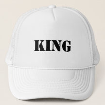 Bonés Personalizados Rei Texto Branco para Caminho