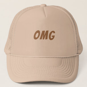 Bonés Trucker Personalizados OMG Texto Cor Bege
