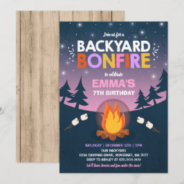 Bonfire Birthday Convite à Campanha Bonfire