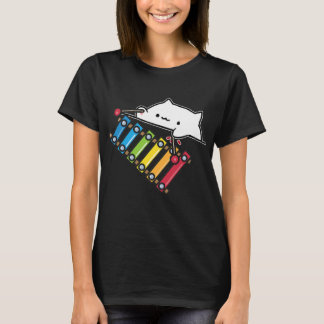 Bongo Cat Brincando com camiseta de marimba