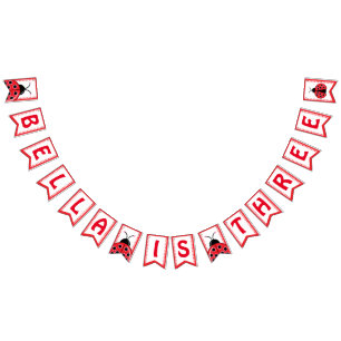 Bonita bandeira de aniversário de Ladybug para Gar