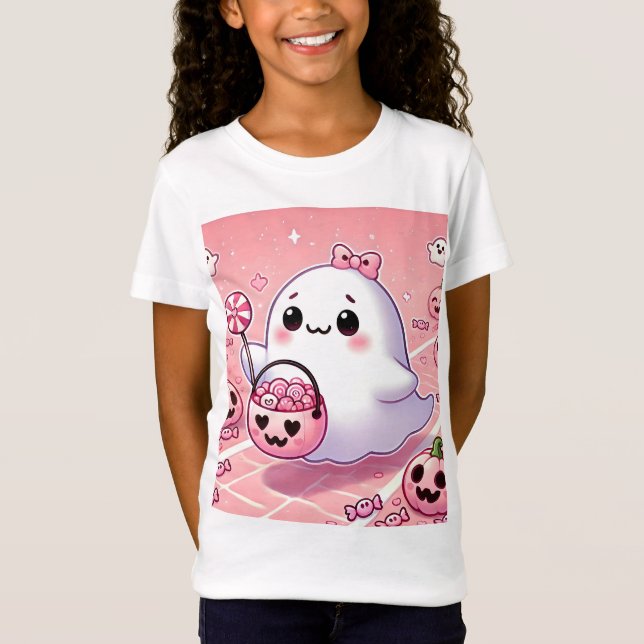 👻 🎀 Bonita Camiseta Pinkoween para Meninas! 🎀 � (Frente)