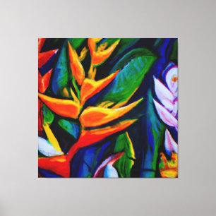 Bonita canvas de pintura floral tropical pri