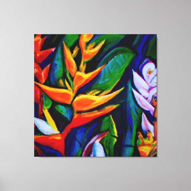Bonita canvas de pintura floral tropical pri (Frente)