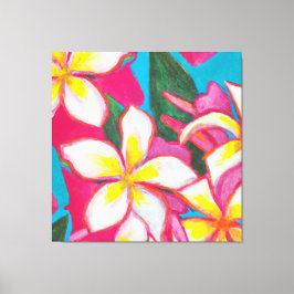 Bonita canvas de pintura floral tropical pri