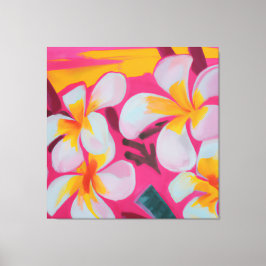 Bonita canvas de pintura floral tropical pri