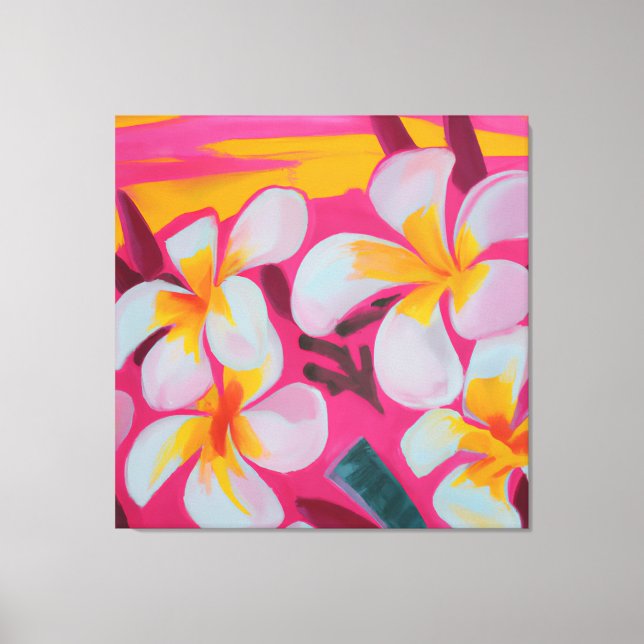 Bonita canvas de pintura floral tropical pri (Frente)
