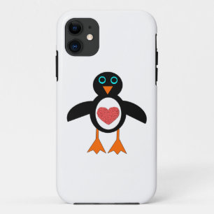 Bonita capas de iphone de Pinguim Coração de Amor