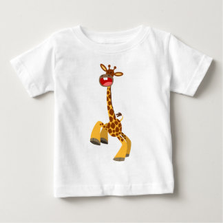 Bonita Caricatura Dançando Girafa Bebê T-Shirt