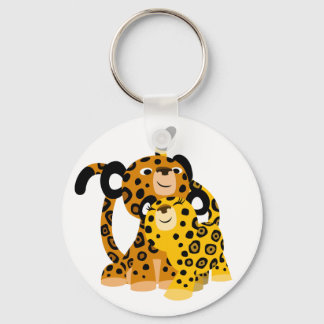 Bonita Cartoon Jaguars In Love Chaveiro