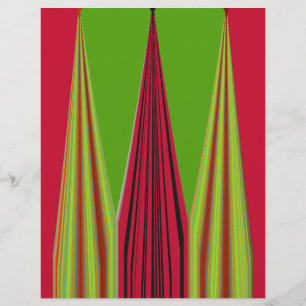 Bonita design de arte fractal verde-amarela vermel